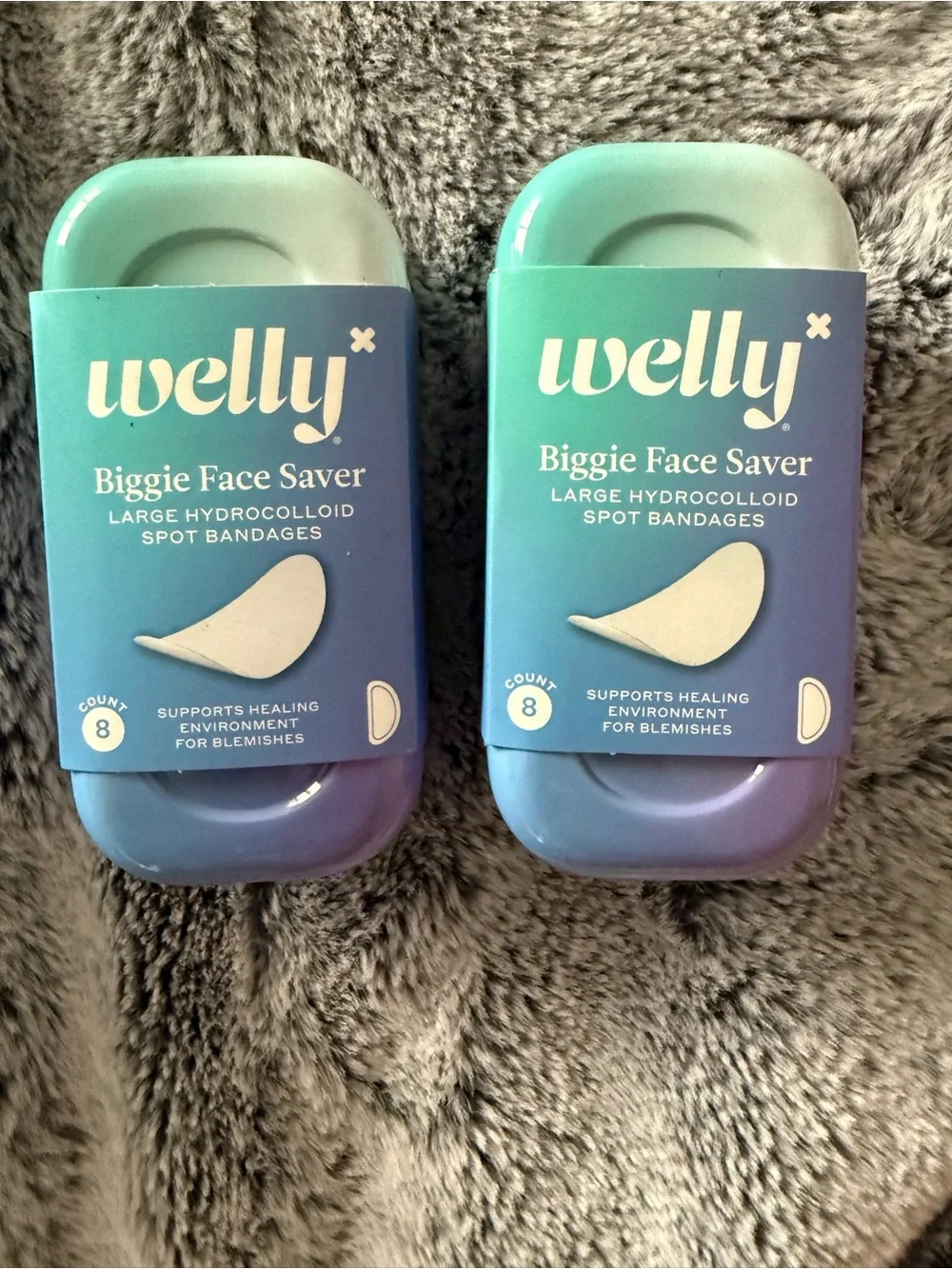 8-Pack WELLY Biggie Face Saver Pimple Patches Hydrocolloid Blemish Bandages 8ct